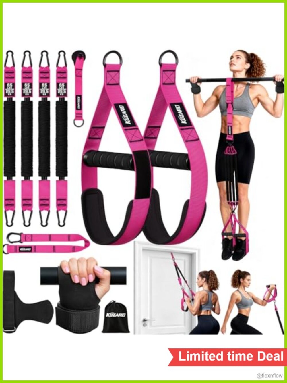 Heavy Duty Pull Up Assistance Bands with Handles for Women Full Body Strength